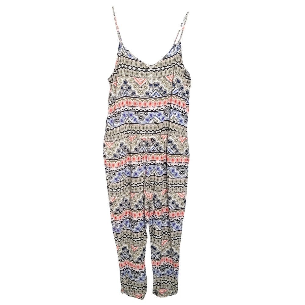 Old Navy Jumpsuit Womens XL Multicolor Geometric Tribal Print Boho Summer Light